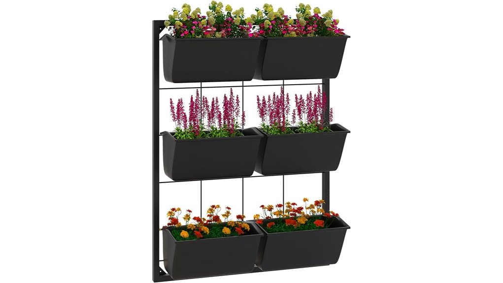 black 3 tier planter pots
