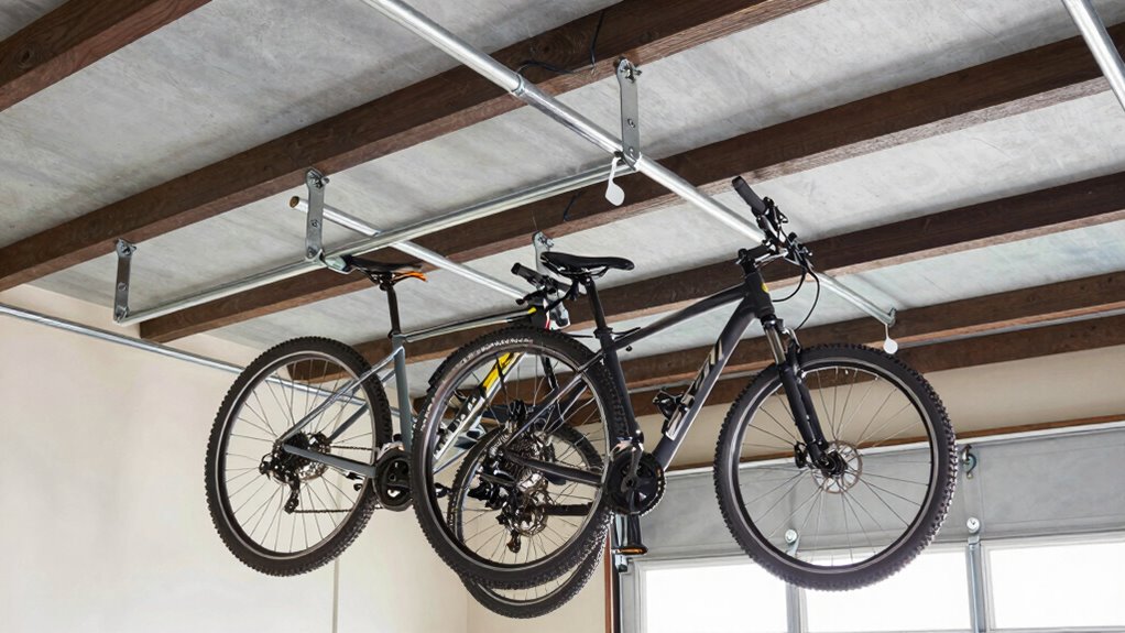 ceiling bike storage setup