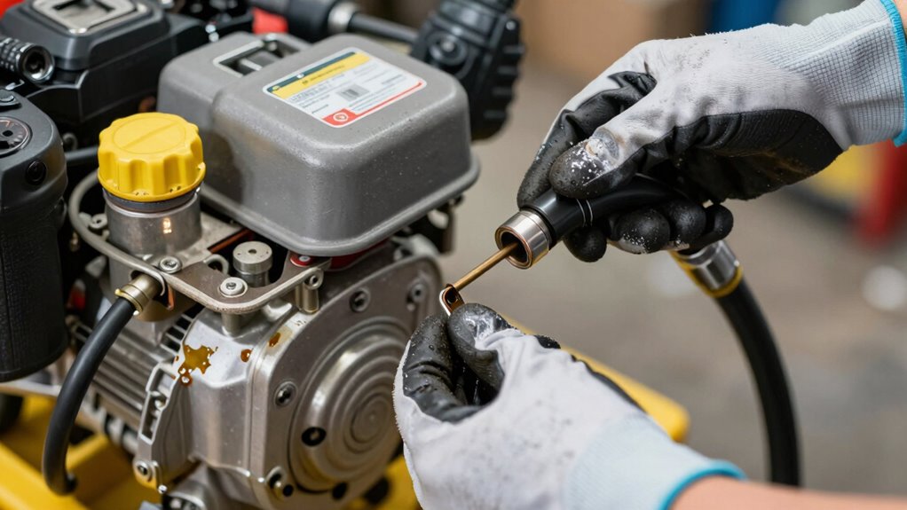 check oil fuel connections