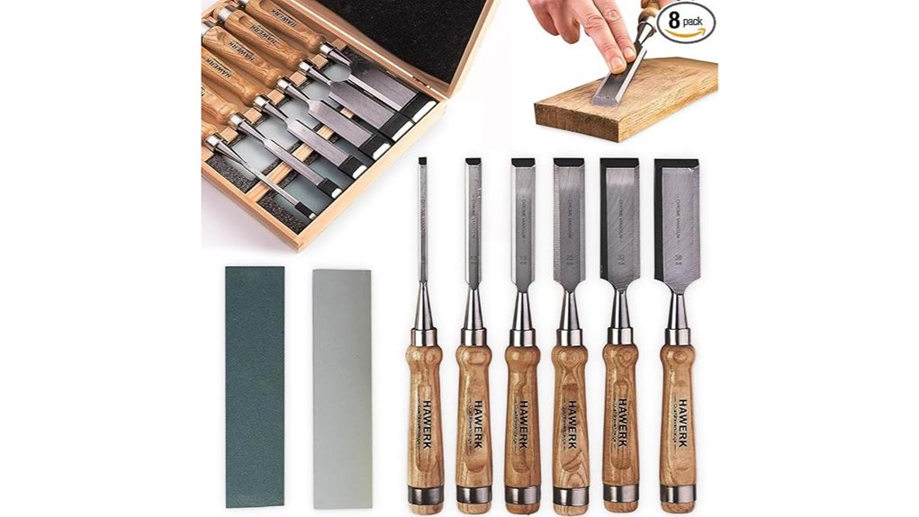 chisel set with sharpening