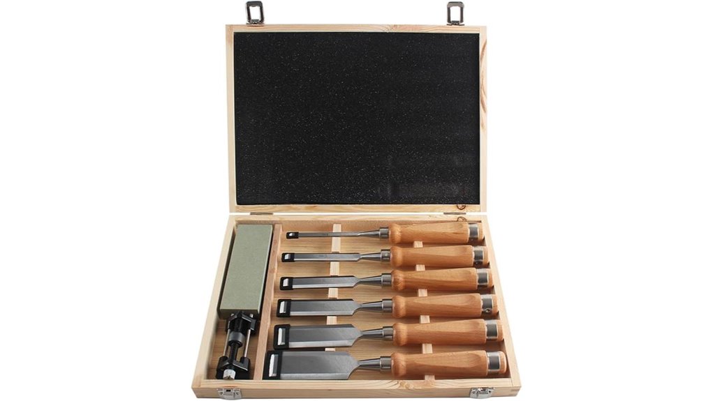 chisel set with sharpening