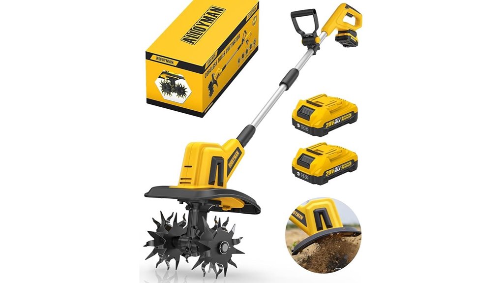 cordless tiller with batteries