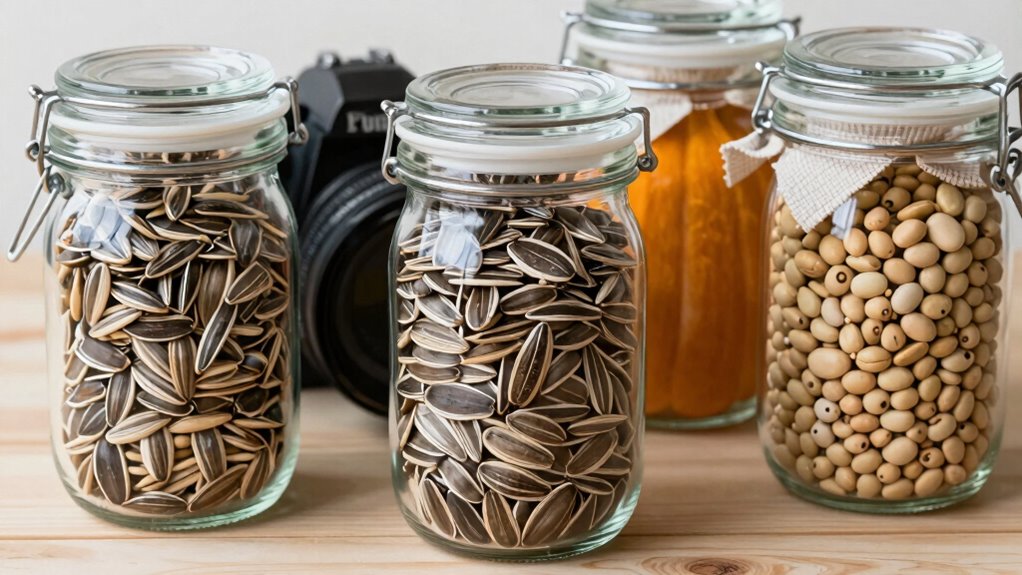 dry seeds securely stored