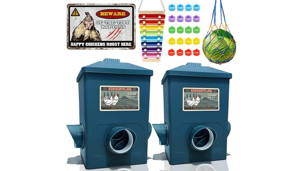 dual 52 pound chicken feeders