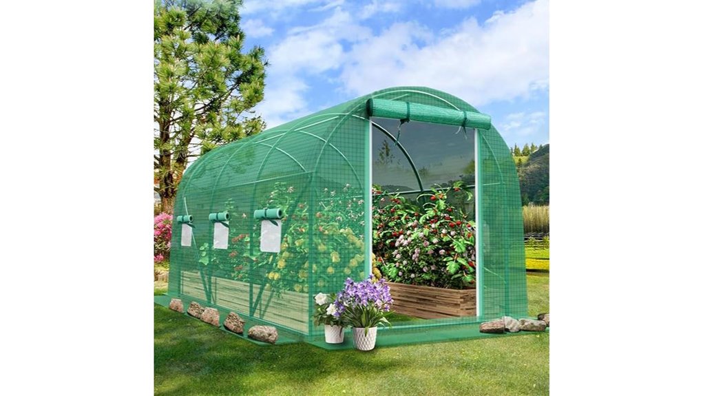 dual door greenhouse with windows