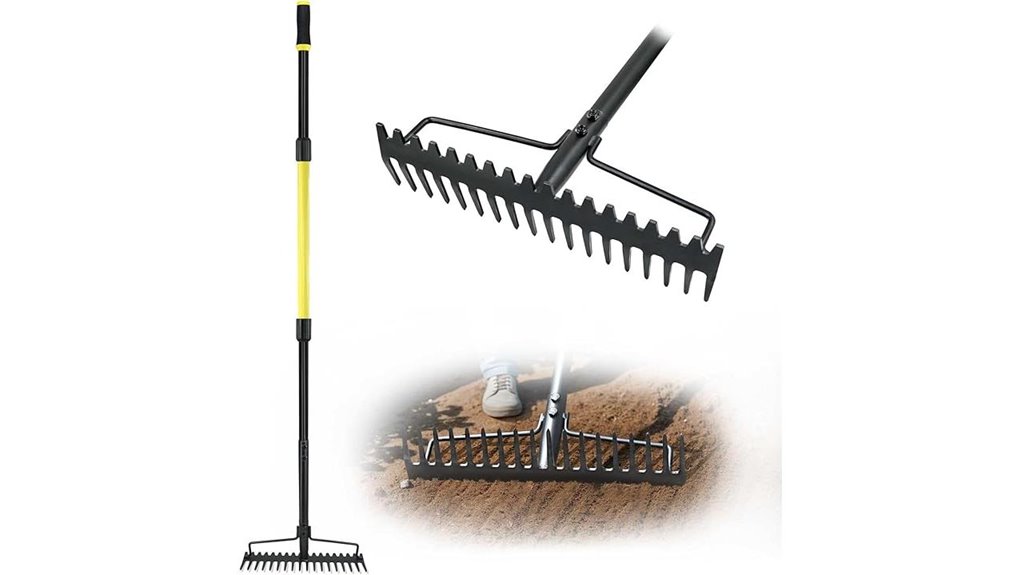 durable steel tine rake