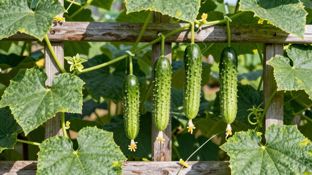 efficient vertical cucumber harvesting