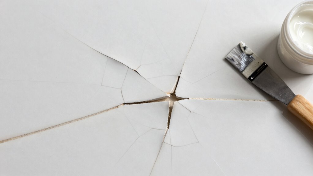 fixing hairline tile cracks