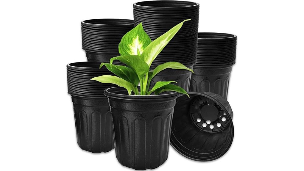 flexible black plant pots