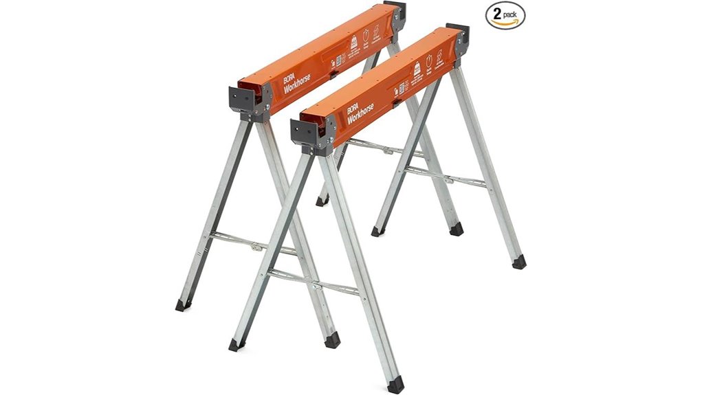 folding metal sawhorse set