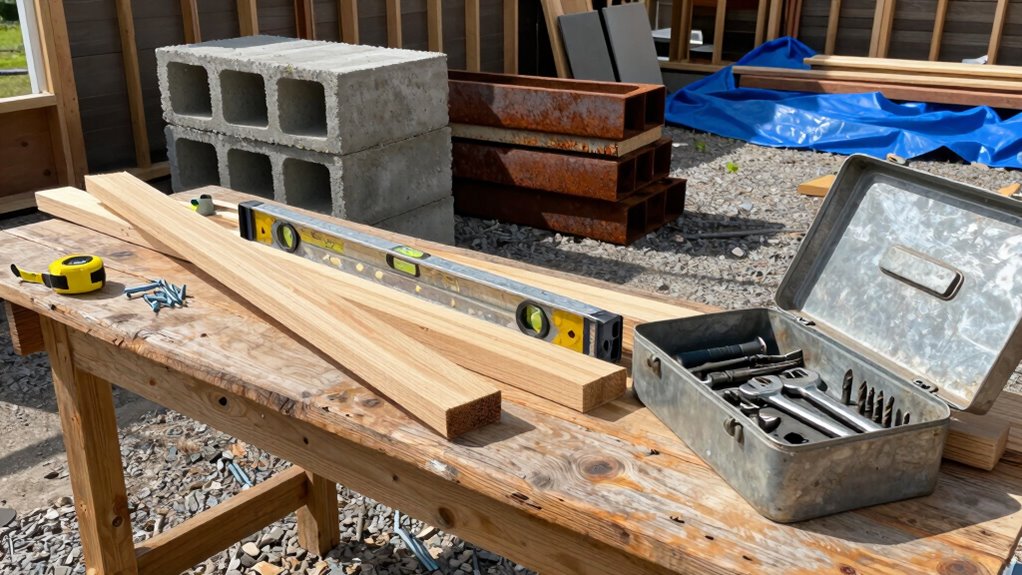 gather materials for shed