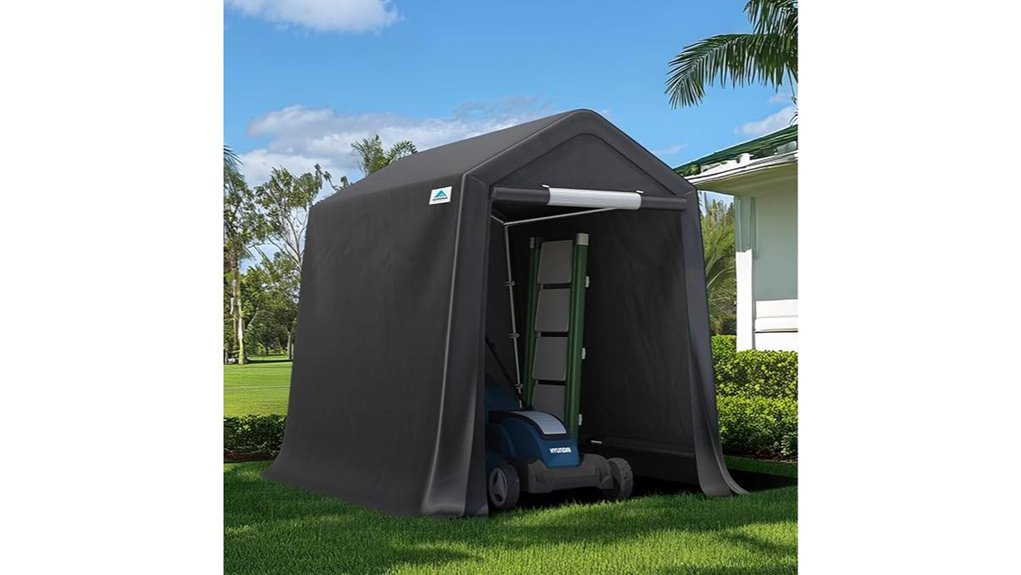gray portable storage shed