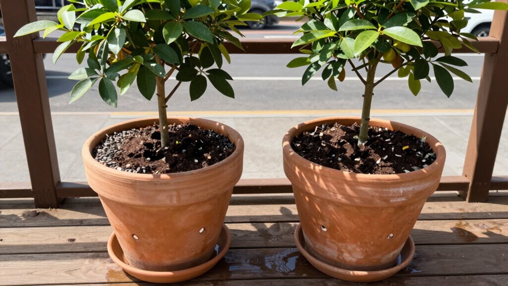 healthy potted fruit trees