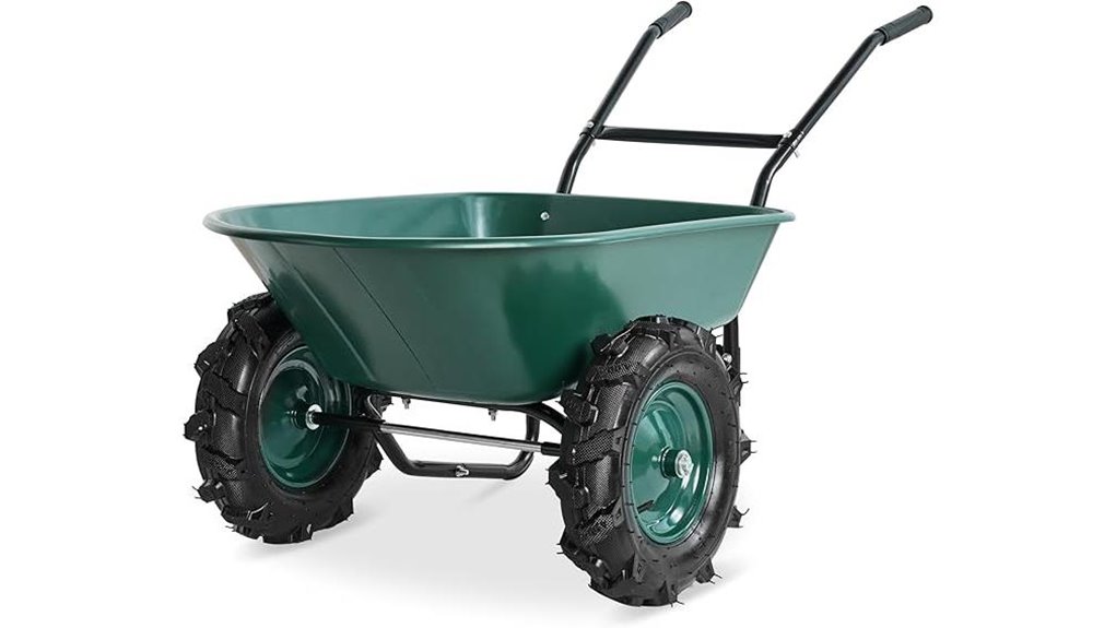 heavy duty dual wheel wheelbarrow