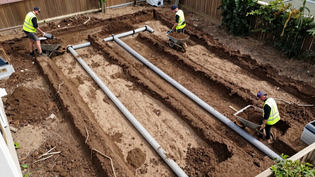 install perforated drain system