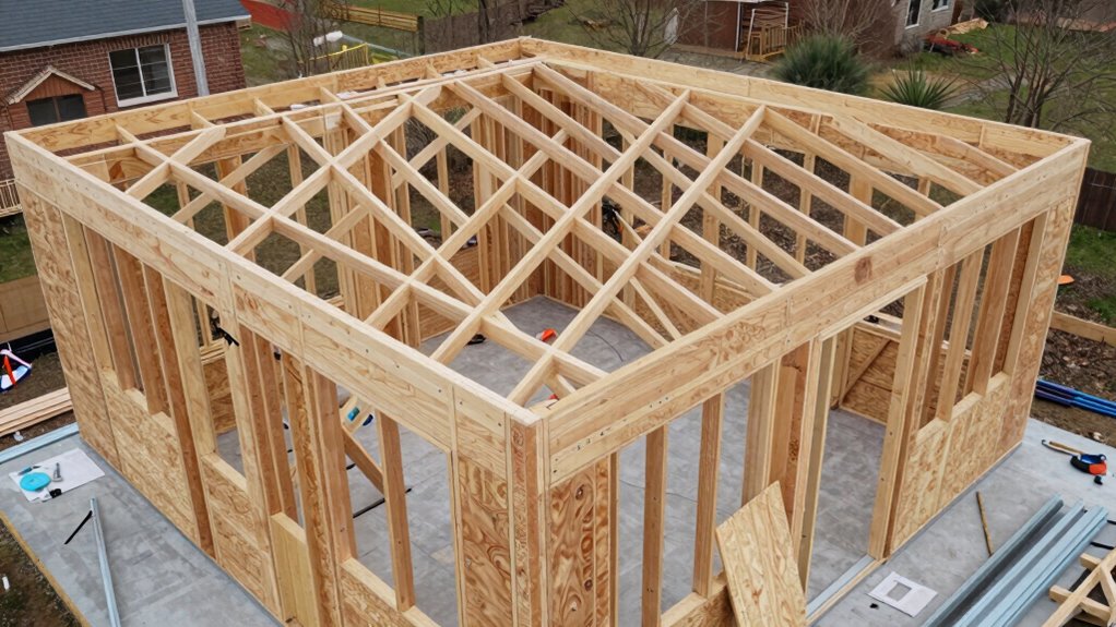 install trusses and sheathing