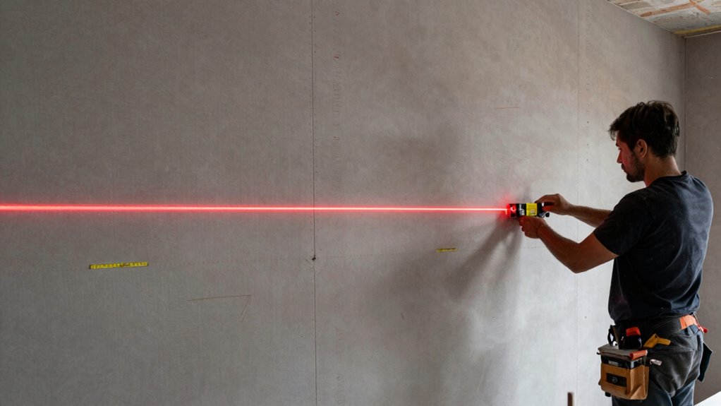 laser guided drywall alignment