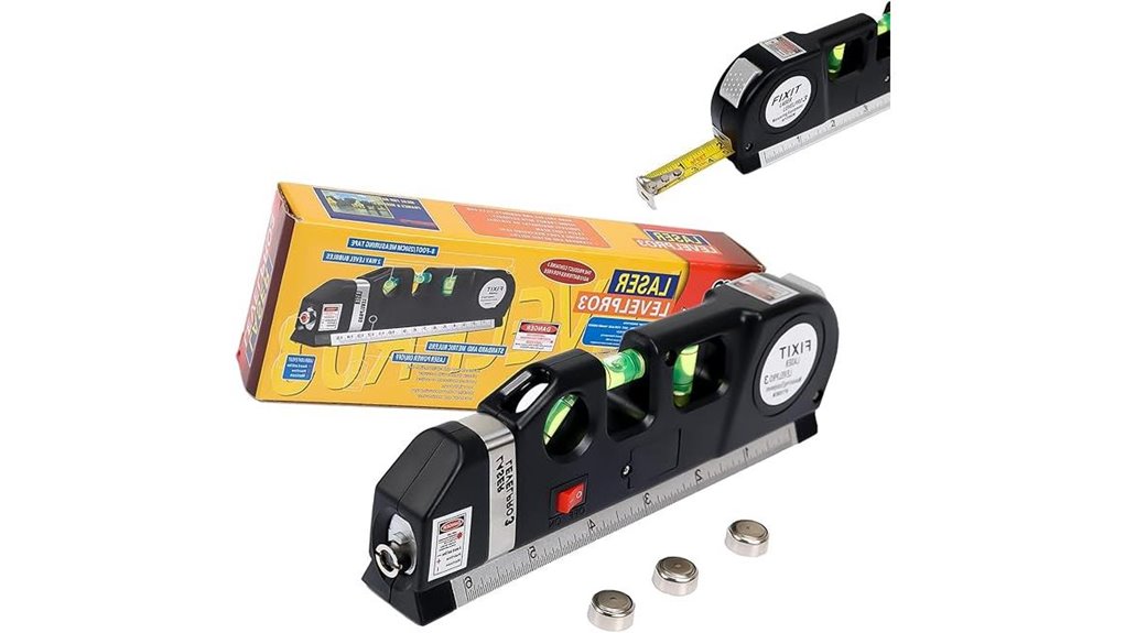 laser level with rulers