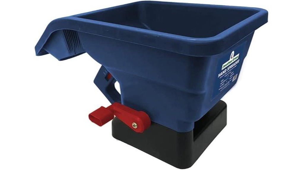 lawn broadcast spreader blue