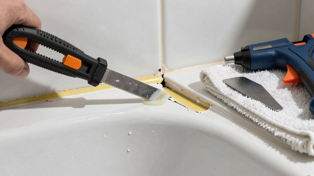 loosen stubborn caulk effectively