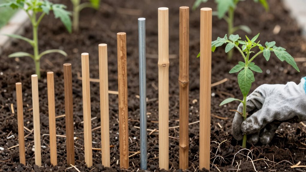 match stakes to plants