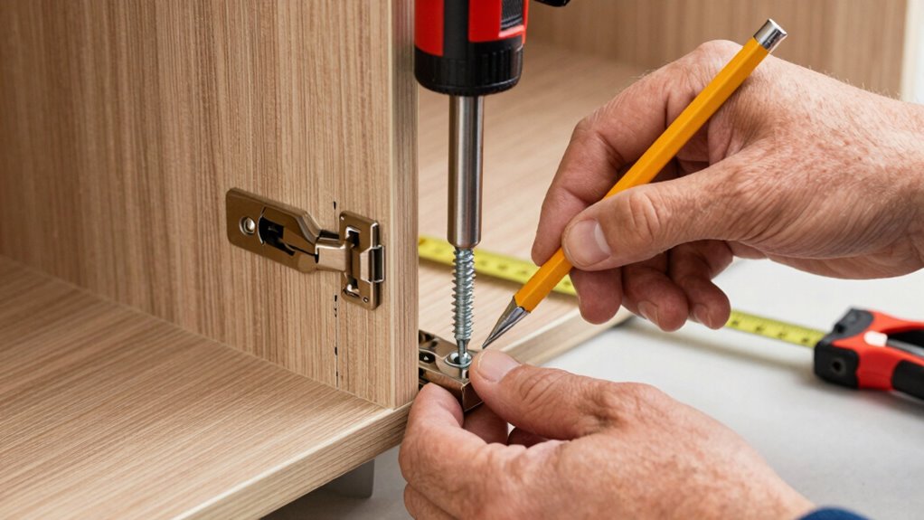 mount hinges on cabinets