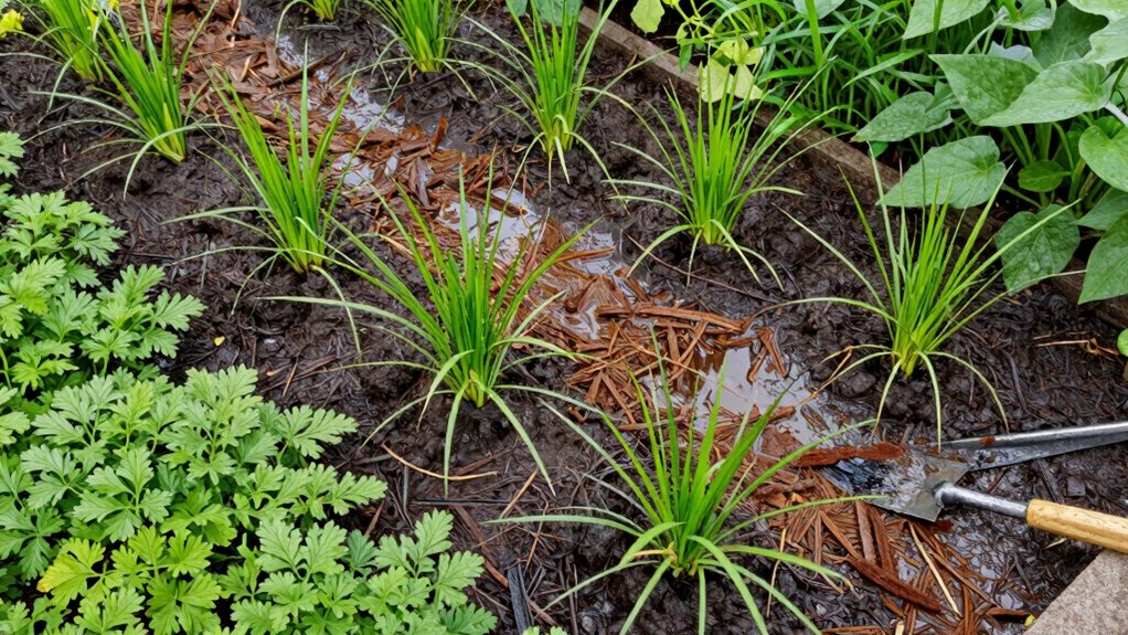 mulch absorbs excess rainwater