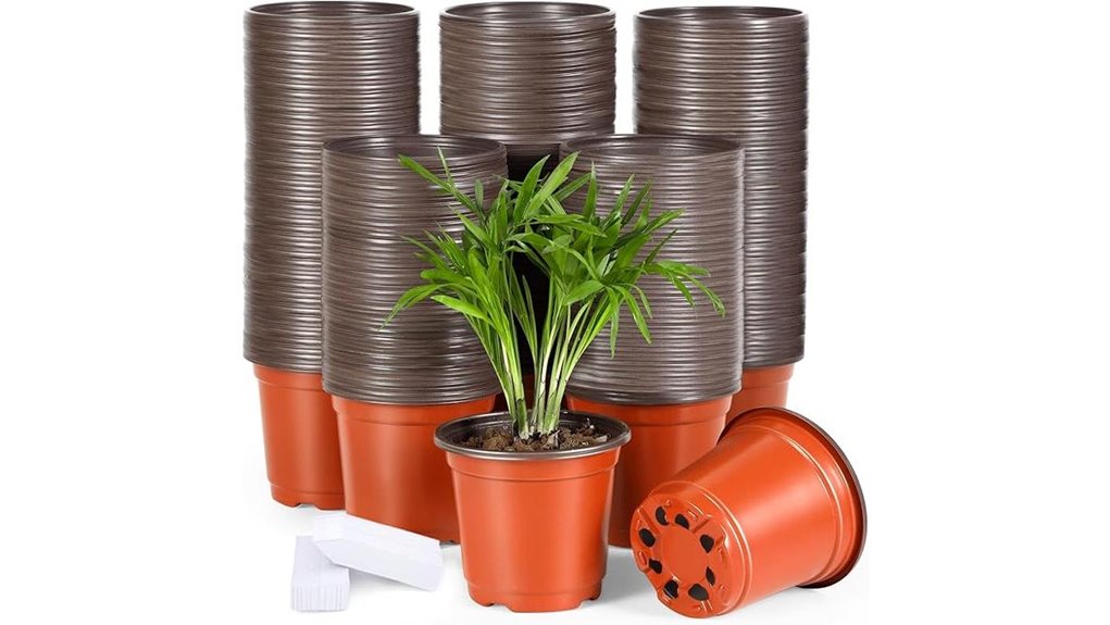 nursery pots with labels