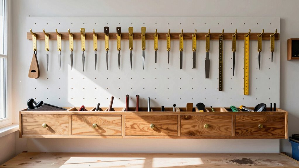 organized pegboard tool system