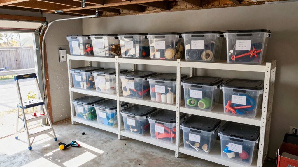 organized seasonal storage bins