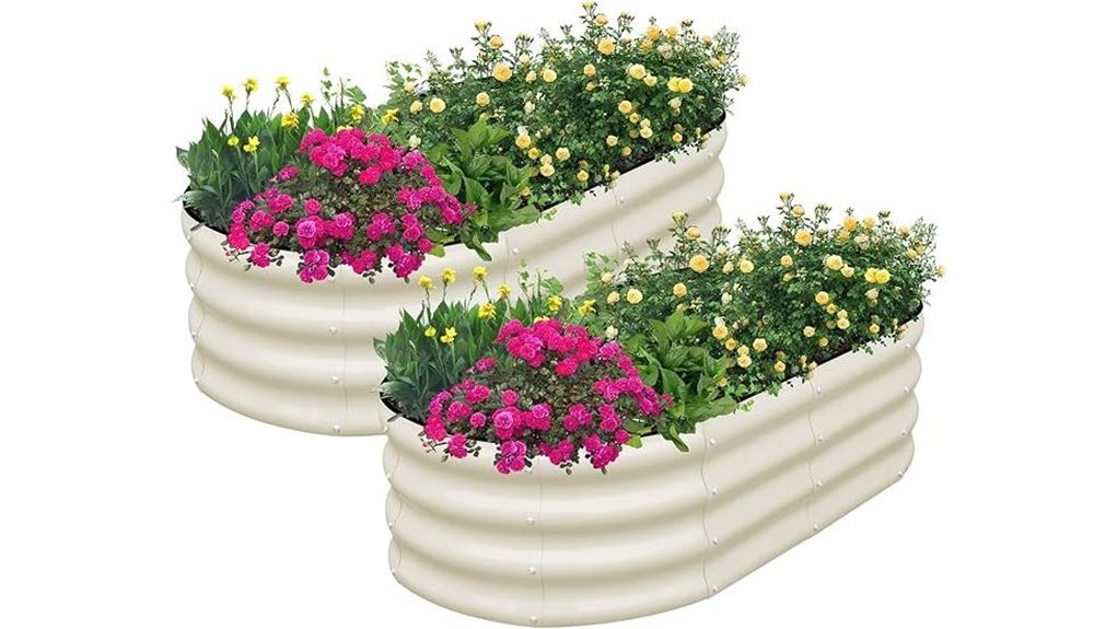 oval metal planter boxes