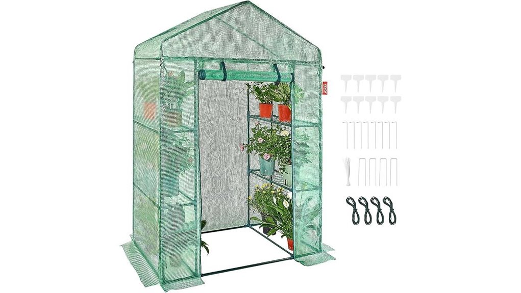 portable greenhouse with shelves