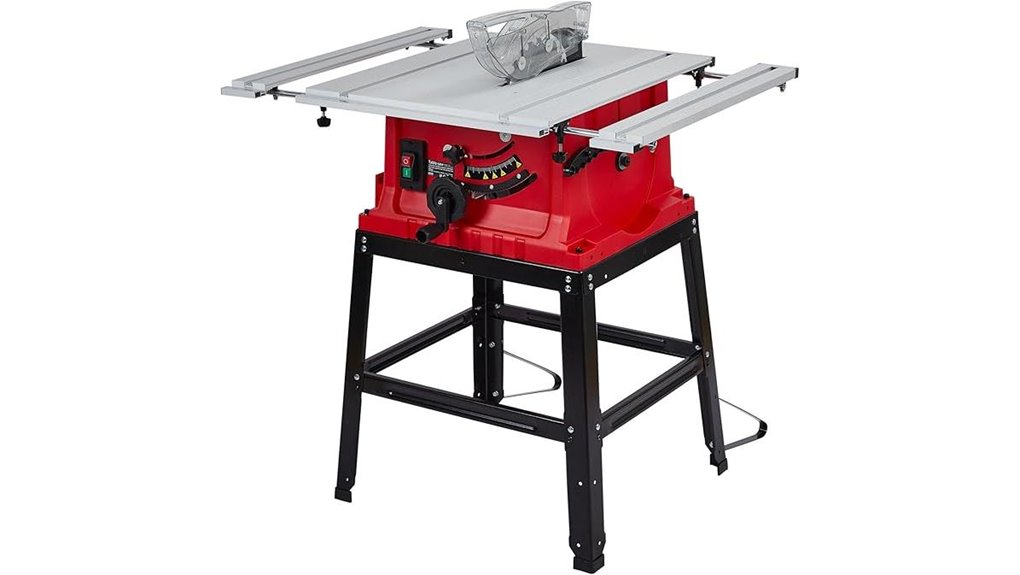 portable table saw setup
