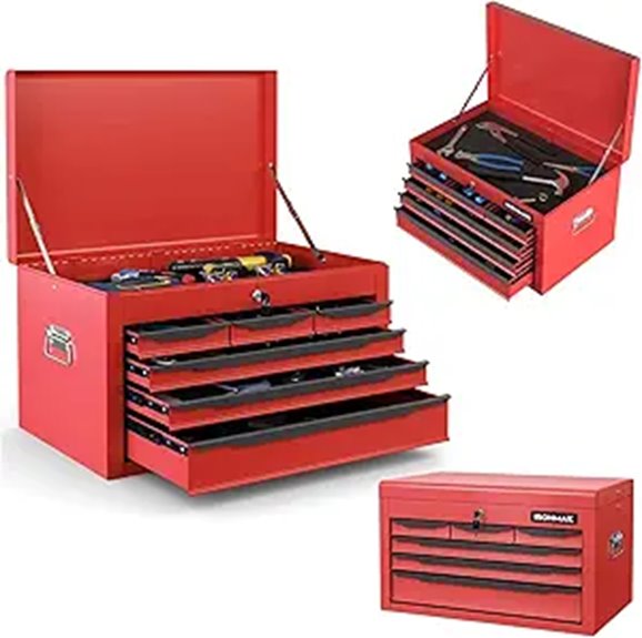red steel tool box