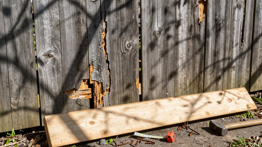 replace damaged fence boards