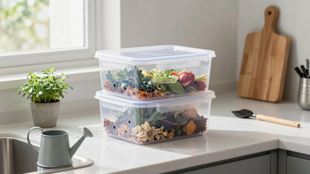 repurposed plastic composting bins