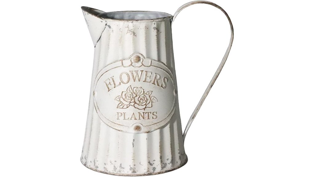 rustic antique galvanized pitcher