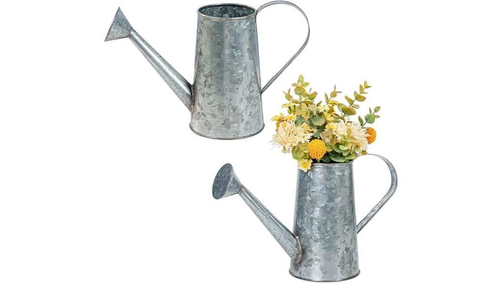 rustic metal vases set