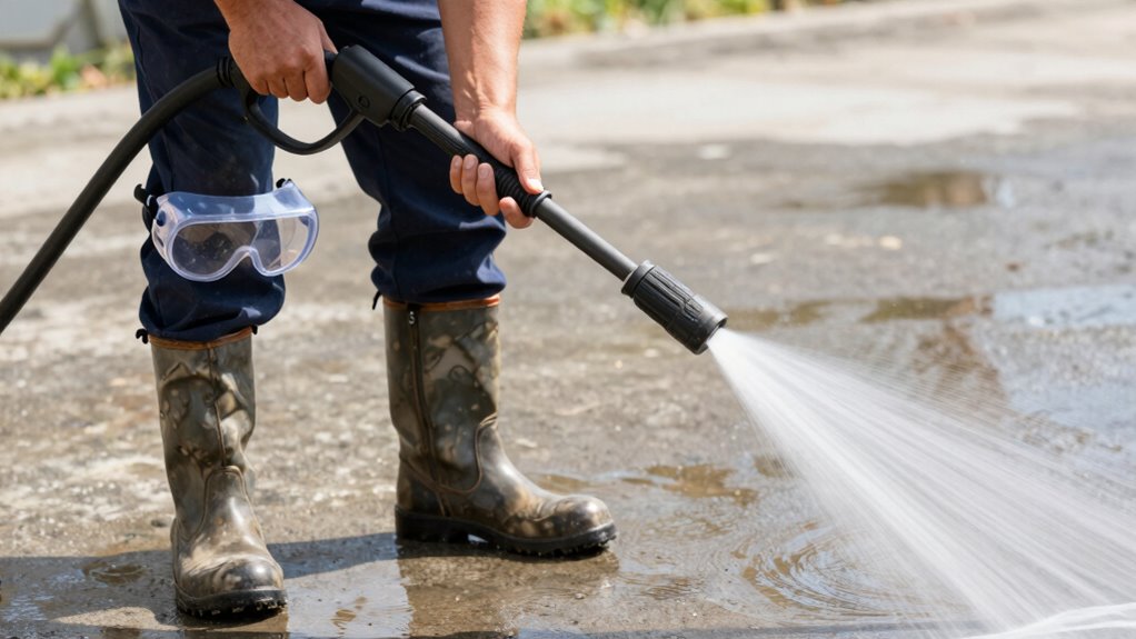 safety goggles and boots