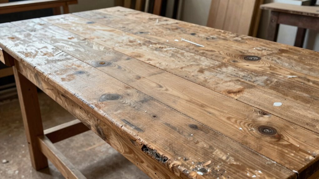 sanding wooden bench maintenance