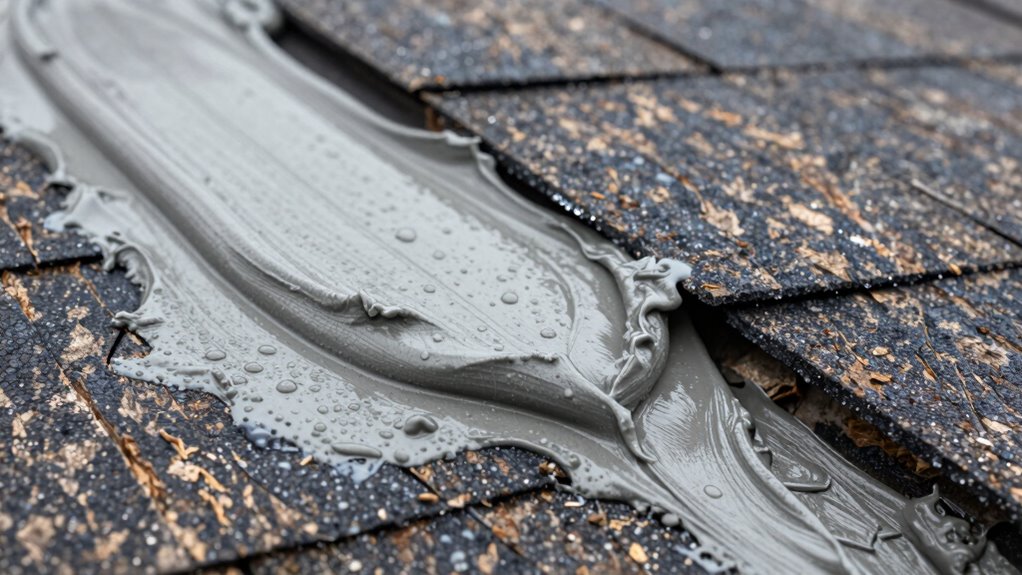 seal leaks with roof cement