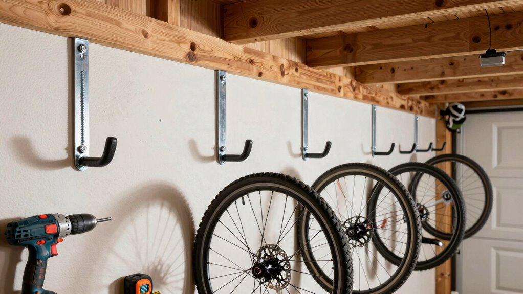 securely install bike hooks