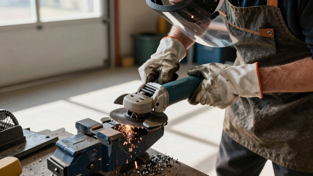 sharpen lawnmower blades safely