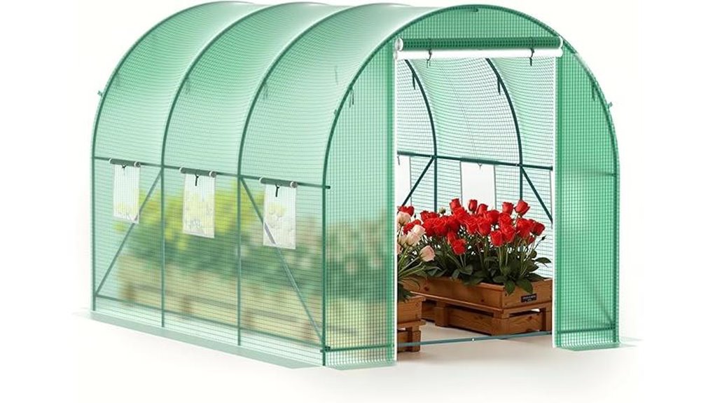 spacious heavy duty greenhouse structure
