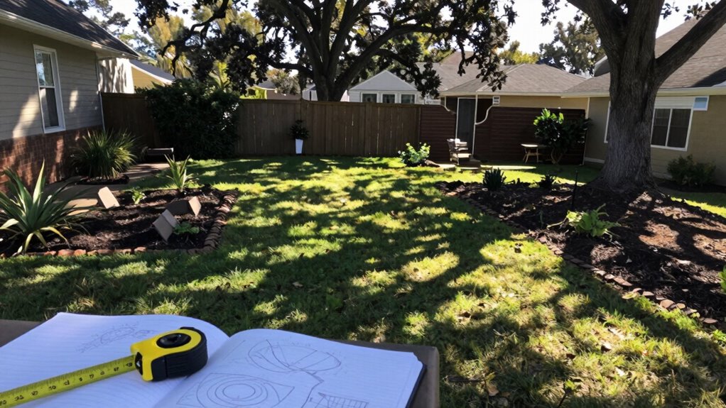 sunlight patterns in yard