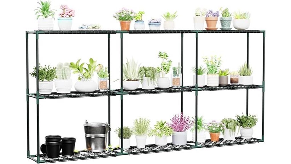 tall metal plant shelves