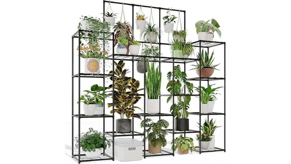 tall metal plant stand