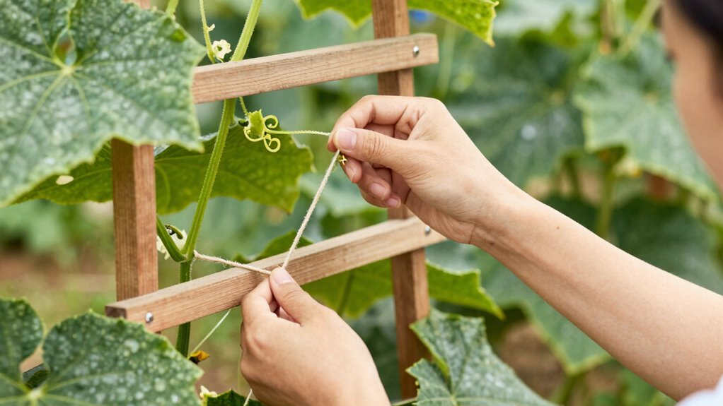 train cucumber vines efficiently