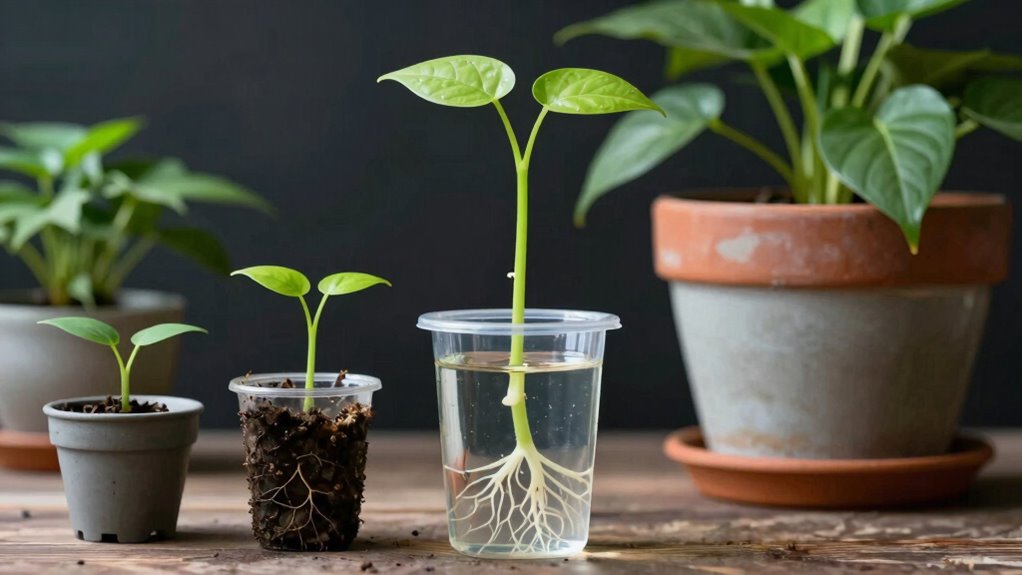 transplanting plants to larger pots