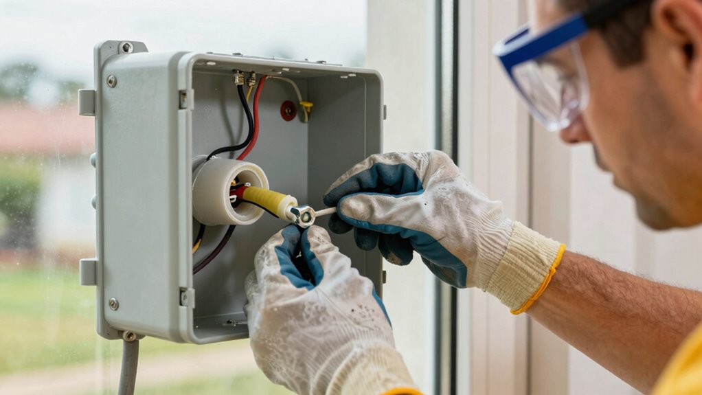 weatherproof outdoor electrical connections
